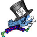 download Mad Hatter With Label On Hat clipart image with 180 hue color