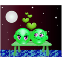 download Lovers Moon Smiley Emoticon clipart image with 90 hue color
