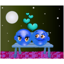 download Lovers Moon Smiley Emoticon clipart image with 180 hue color