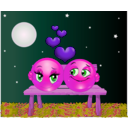 download Lovers Moon Smiley Emoticon clipart image with 270 hue color