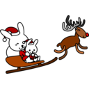 download Santa Rabbit clipart image with 0 hue color