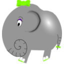download Elephant Girl Funny Little Cartoon clipart image with 90 hue color