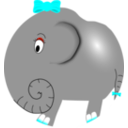 download Elephant Girl Funny Little Cartoon clipart image with 180 hue color