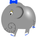download Elephant Girl Funny Little Cartoon clipart image with 225 hue color