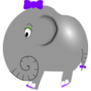 download Elephant Girl Funny Little Cartoon clipart image with 270 hue color