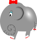 Elephant Girl Funny Little Cartoon