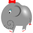 download Elephant Girl Funny Little Cartoon clipart image with 0 hue color