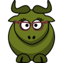 download Cartoon Gnu Nerdy Cute clipart image with 45 hue color