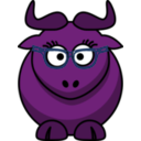 download Cartoon Gnu Nerdy Cute clipart image with 270 hue color