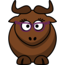 download Cartoon Gnu Nerdy Cute clipart image with 0 hue color