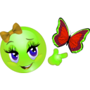 download Butterfly Smiley Emoticon clipart image with 45 hue color