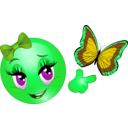 download Butterfly Smiley Emoticon clipart image with 90 hue color