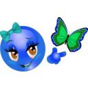 download Butterfly Smiley Emoticon clipart image with 180 hue color