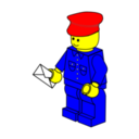 download Lego Town Postman clipart image with 0 hue color