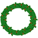 download Evergreen Wreath With Large Holly 01 clipart image with 0 hue color