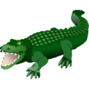 download Crocodile clipart image with 0 hue color