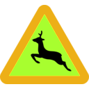 download Warning Deer Roadsign clipart image with 45 hue color