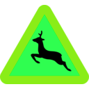 download Warning Deer Roadsign clipart image with 90 hue color