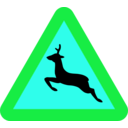 download Warning Deer Roadsign clipart image with 135 hue color