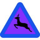 download Warning Deer Roadsign clipart image with 225 hue color