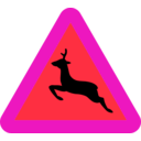 download Warning Deer Roadsign clipart image with 315 hue color