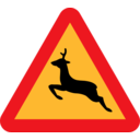 download Warning Deer Roadsign clipart image with 0 hue color