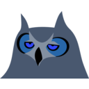 download Owl Bored clipart image with 180 hue color