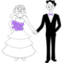 download Bride And Groom clipart image with 270 hue color