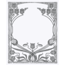 download Art Nouveau Flower Frame clipart image with 180 hue color