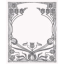 download Art Nouveau Flower Frame clipart image with 270 hue color
