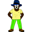 download Cartoon Wolf Wearing Clothes clipart image with 0 hue color