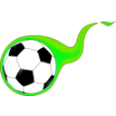 download Flaming Soccer Ball clipart image with 90 hue color