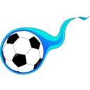 download Flaming Soccer Ball clipart image with 180 hue color