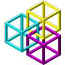 download Impossible Cubes clipart image with 180 hue color