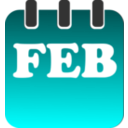 download February clipart image with 180 hue color