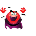 download Dracula Smiley Emoticon clipart image with 315 hue color