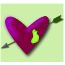 download Remixed Pierced Heart clipart image with 90 hue color