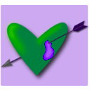 download Remixed Pierced Heart clipart image with 270 hue color
