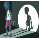 download Zombie In Spotlight clipart image with 135 hue color