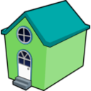 download A Little Purple House clipart image with 180 hue color