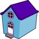 download A Little Purple House clipart image with 270 hue color