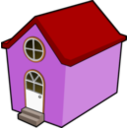 download A Little Purple House clipart image with 0 hue color