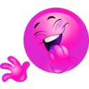 download Laughing Smiley Emoticon clipart image with 270 hue color