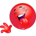 download Laughing Smiley Emoticon clipart image with 315 hue color