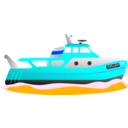 download Trawler clipart image with 180 hue color
