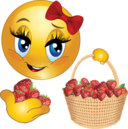 Strawberry Girl Smiley Emoticon