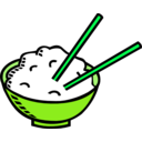 download Bowl Of Rice And Chopsticks clipart image with 90 hue color