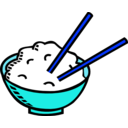 download Bowl Of Rice And Chopsticks clipart image with 180 hue color