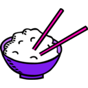 download Bowl Of Rice And Chopsticks clipart image with 270 hue color
