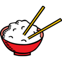 download Bowl Of Rice And Chopsticks clipart image with 0 hue color
